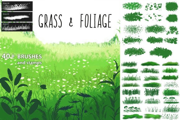 Grass Foliage Brushes - Procreate