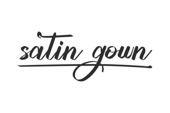 Satin Gown: Elevating Design with Elegant Calligraphy