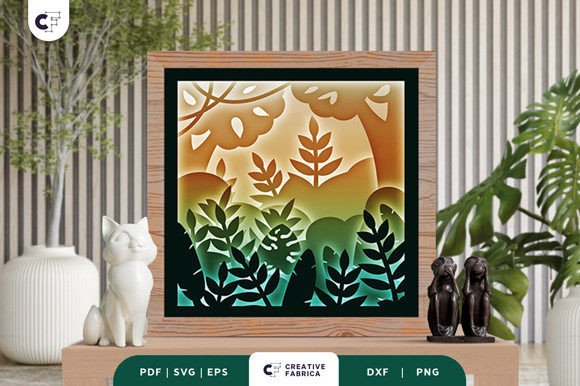Summer Forest 3D Paper Cut Light Box
