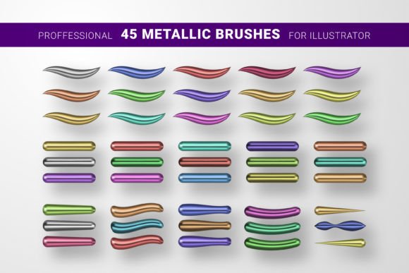 Trendy Metallic Art Brushes: Elevate Your Digital and Print Designs