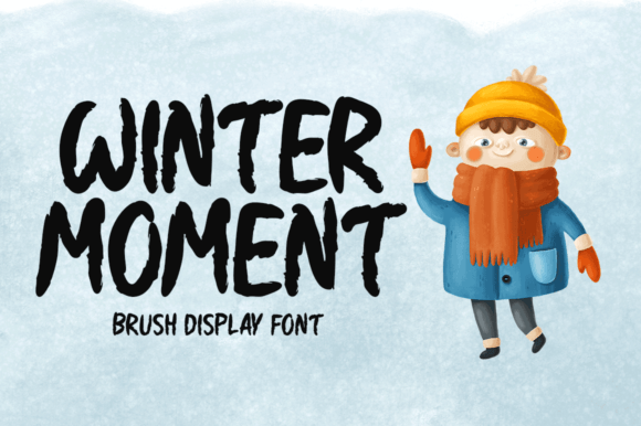Winter Moment: A Brushed Display Font for Mindful Design