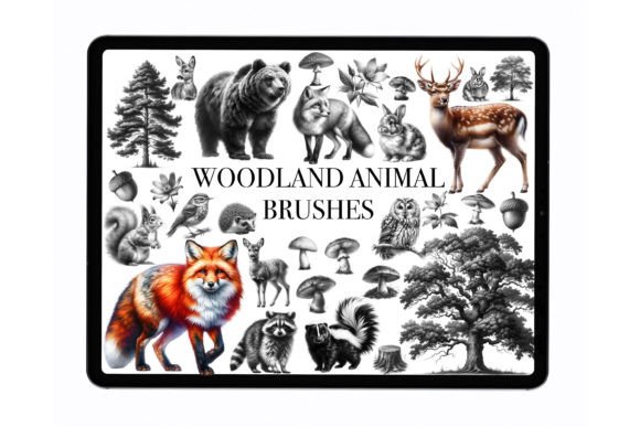 Woodland Animal Procreate Stamp Brushes
